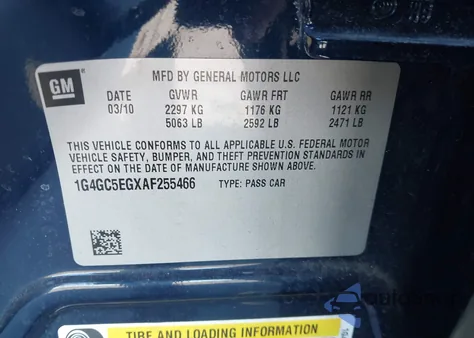 2010 Buick Lacrosse Cxl из США, поврежденный, VIN 1G4GC5EGXAF255466